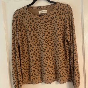 Abercrombie & Fitch Soft A&F cozy long sleeve cheetah print shirt